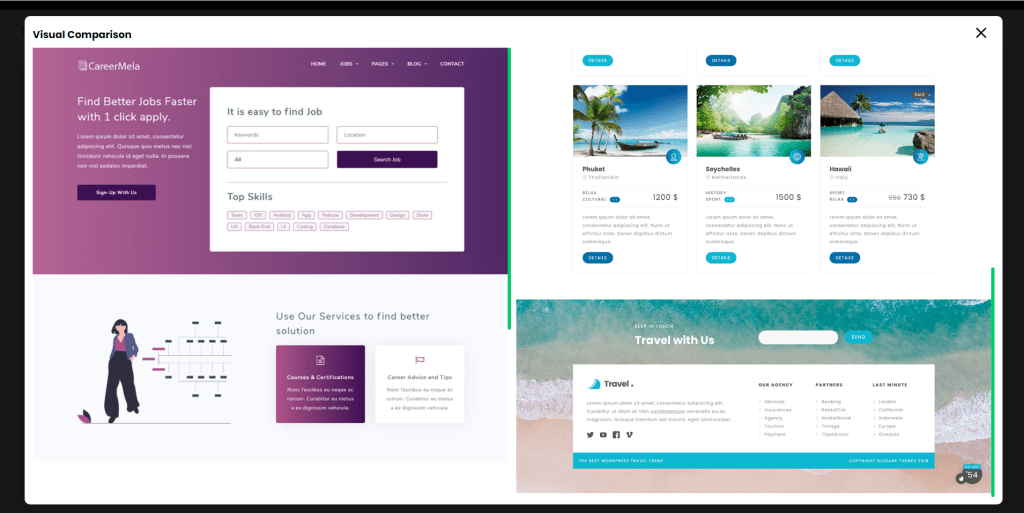 Side-by-side layout comparison